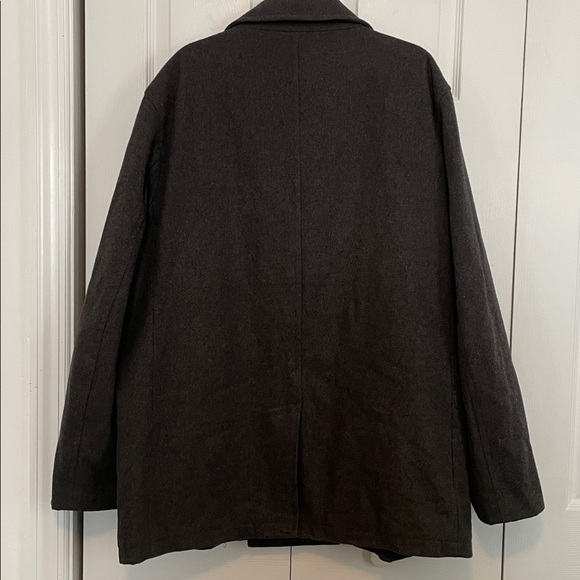 Towne London Fog gray 2XLT double-breasted pea coat button close/zippered pocket - Picture 10 of 10